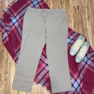 Chico’s women’s pants XL 16 ankle tan khaki stretch so slimming work casual mid